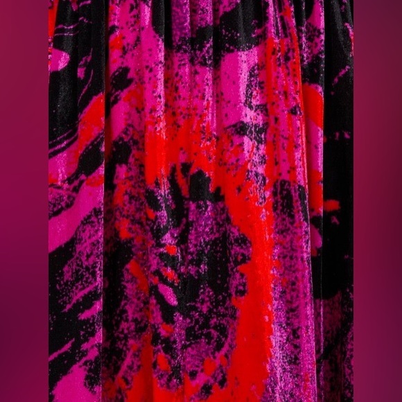 NWT BCBGMaxazria Cecilia Velvet Lace Dress Marble Magenta - Picture 3 of 12
